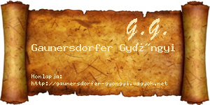 Gaunersdorfer Gyöngyi névjegykártya
